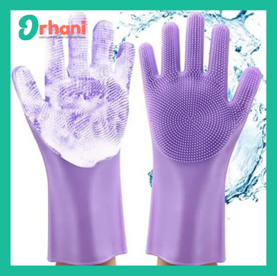 Washing Gloves Silicone Waterproof Insulated Gloves Bathroom Kitchen and Bathroom Cleaning Car Wash Multi-purpose Gloves