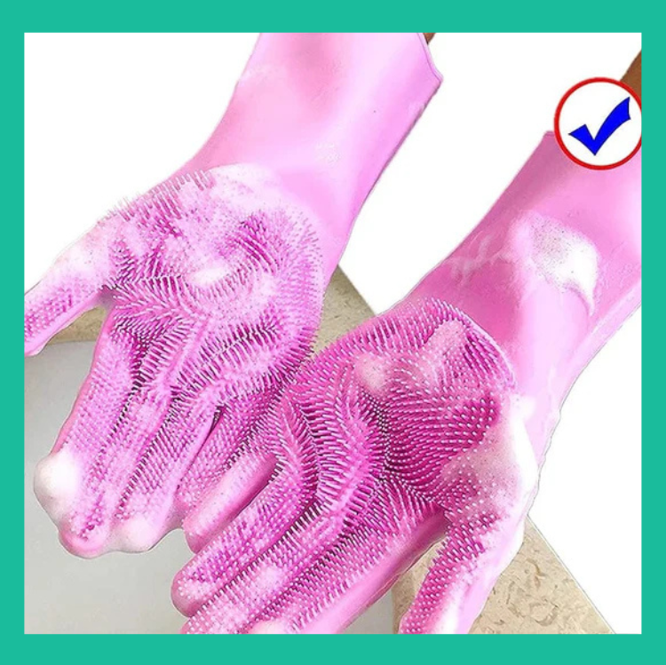 Washing Gloves Silicone Waterproof Insulated Gloves Bathroom Kitchen and Bathroom Cleaning Car Wash Multi-purpose Gloves