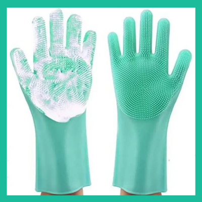 Washing Gloves Silicone Waterproof Insulated Gloves Bathroom Kitchen and Bathroom Cleaning Car Wash Multi-purpose Gloves