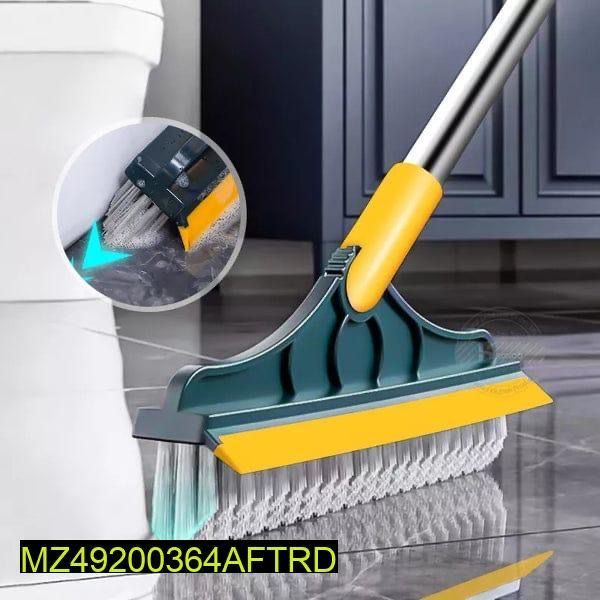 2 In 1 Floor Scrub Brush Wiper Rotating With Long Handle